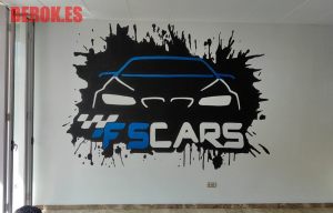 graffiti concesionario coches fscars logo nuevo tordera